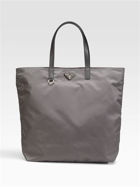 prada tote bag grey|prada nylon shopper tote.